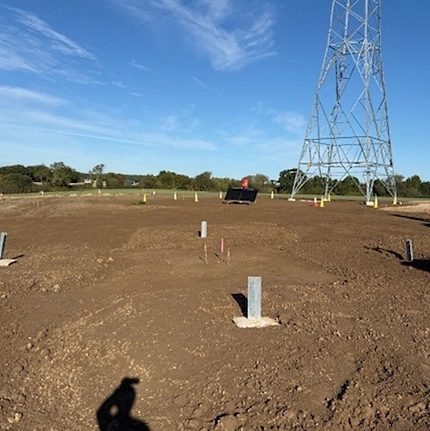 New build transmission tower foundation